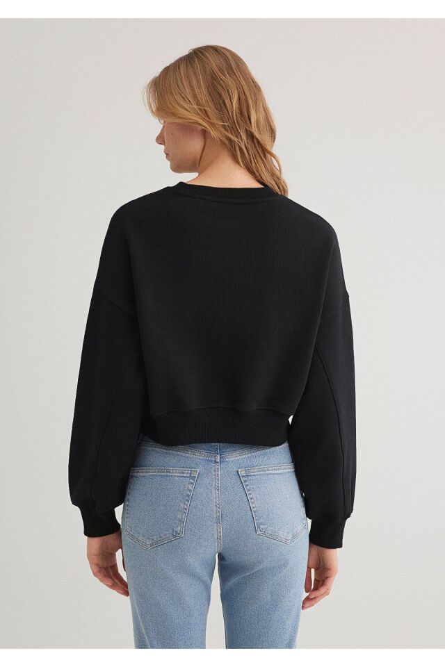 MAVİ KADIN BISIKLET YAKA SWEATSHIRT Siyah 1S10307-900