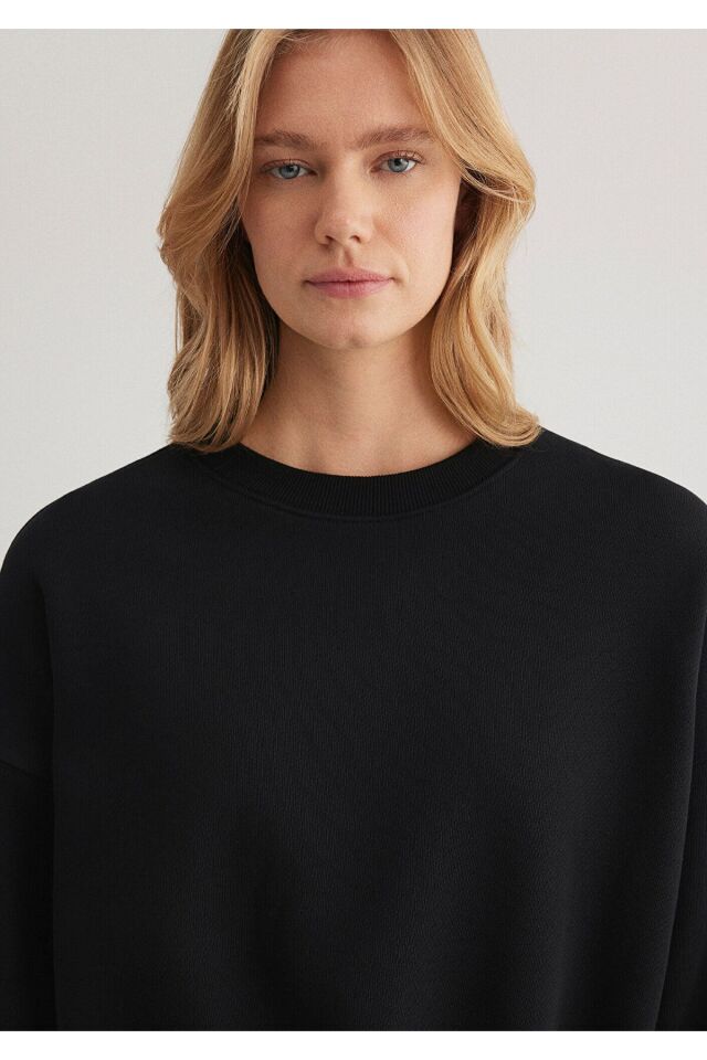 MAVİ KADIN BISIKLET YAKA SWEATSHIRT Siyah 1S10307-900