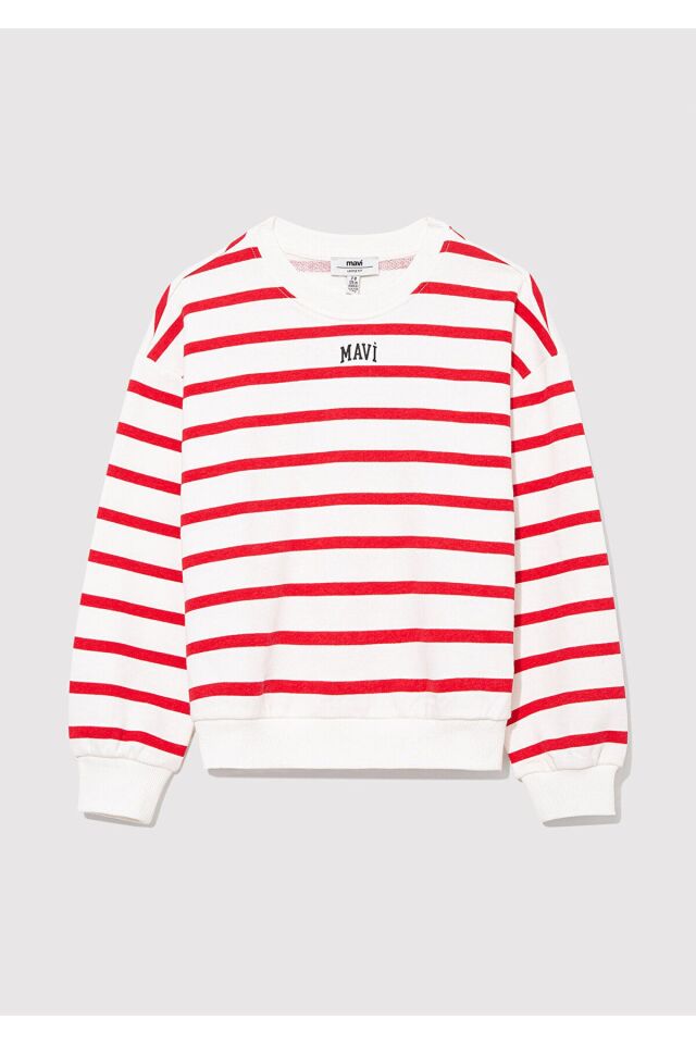 MAVİ ÇOCUK MAVİ LOGO BASKILI ÇİZGİLİ SWEATSHIRT  Ac 7S10038-82054