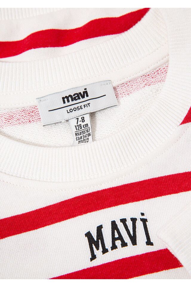 MAVİ ÇOCUK MAVİ LOGO BASKILI ÇİZGİLİ SWEATSHIRT  Ac 7S10038-82054