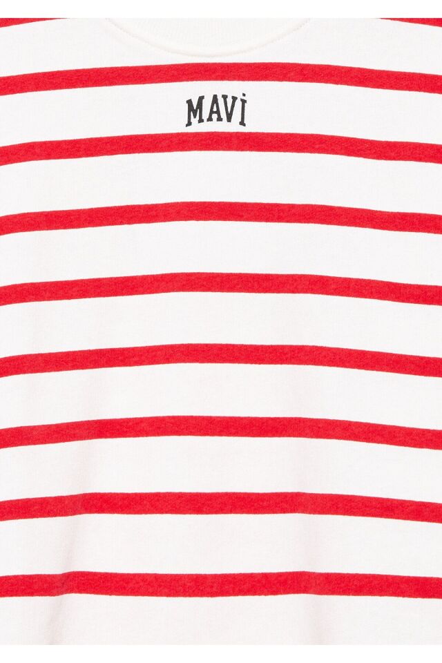 MAVİ ÇOCUK MAVİ LOGO BASKILI ÇİZGİLİ SWEATSHIRT  Ac 7S10038-82054