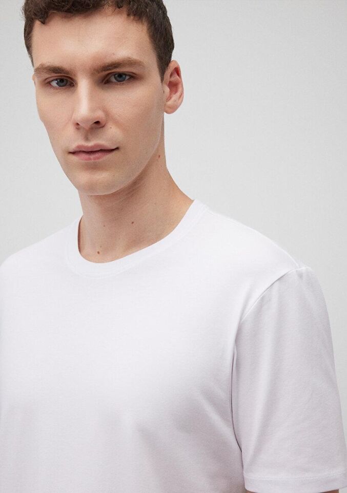 MAVİ ERKEK BASIC BİSİKLET YAKA TİŞÖRT Beyaz 0610252-620