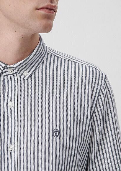 MAVİ ERKEK ÇİZGİLİ GÖMLEK Kırık Beyaz 0210527-70057