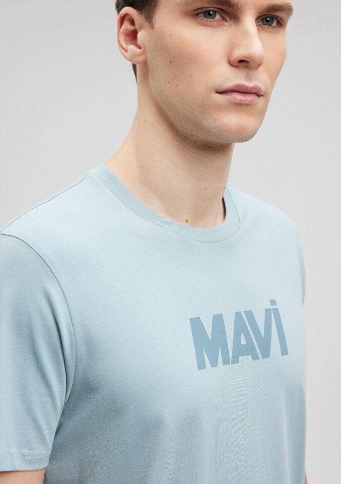 MAVİ ERKEK MAVİ BASKILI TİŞÖRT  Taş Mavi 066846-70838