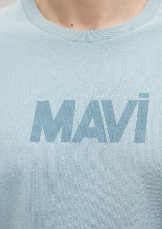 MAVİ ERKEK MAVİ BASKILI TİŞÖRT  Taş Mavi 066846-70838