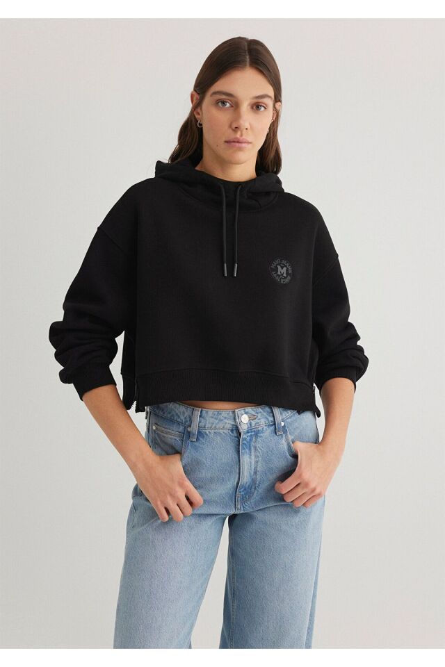 MAVİ KADIN KAPUŞONLU SWEATSHIRT Siyah 1S10305-900