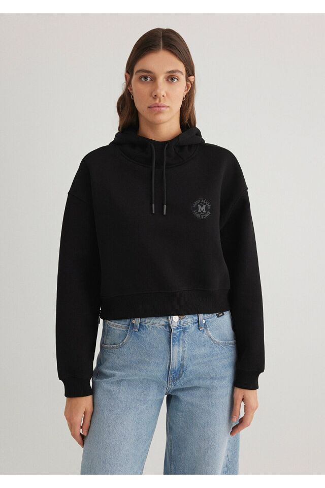 MAVİ KADIN KAPUŞONLU SWEATSHIRT Siyah 1S10305-900