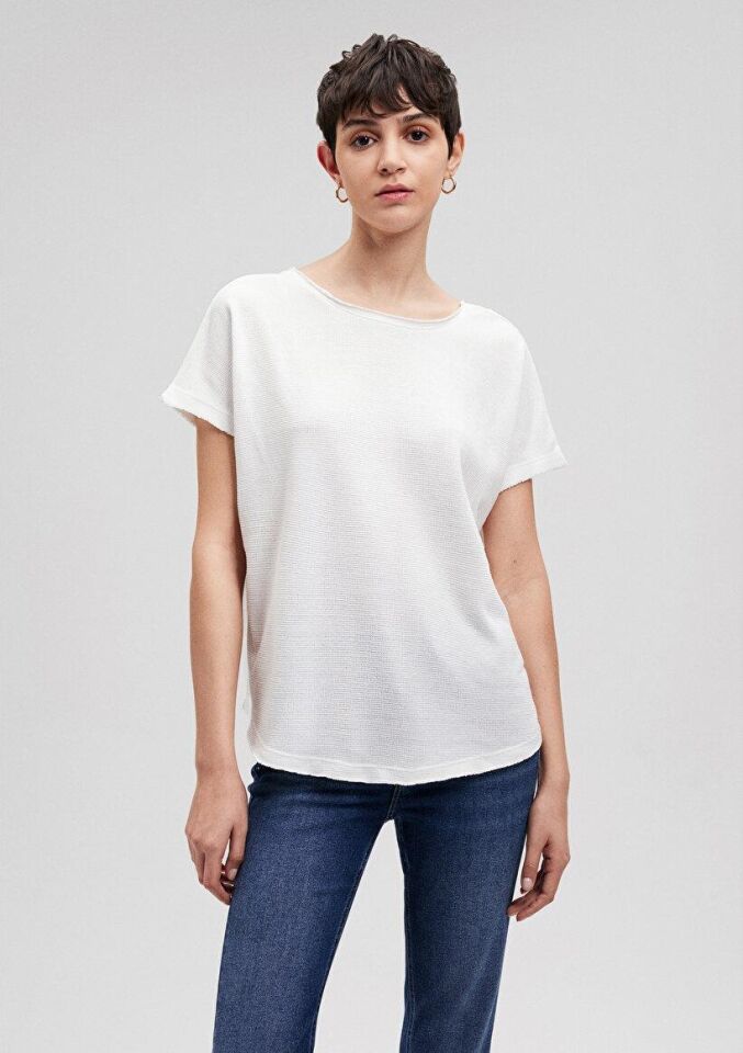 MAVİ KADIN KISA KOL PENYE Kırık Beyaz 167311-81964