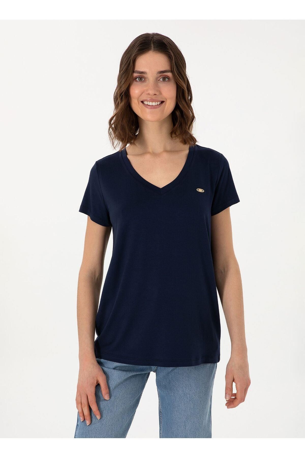 U.S. POLO ASSN. KADIN T-SHİRT G082SZ011-000-2075766 XL - LACİVERT