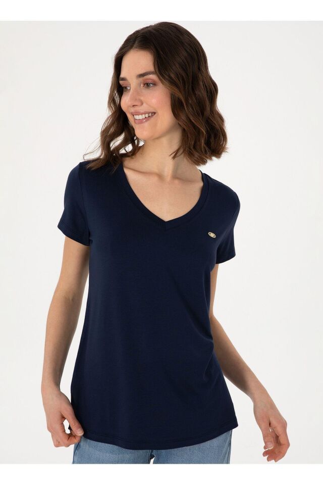 U.S. POLO ASSN. KADIN T-SHİRT G082SZ011-000-2075766 XL - LACİVERT