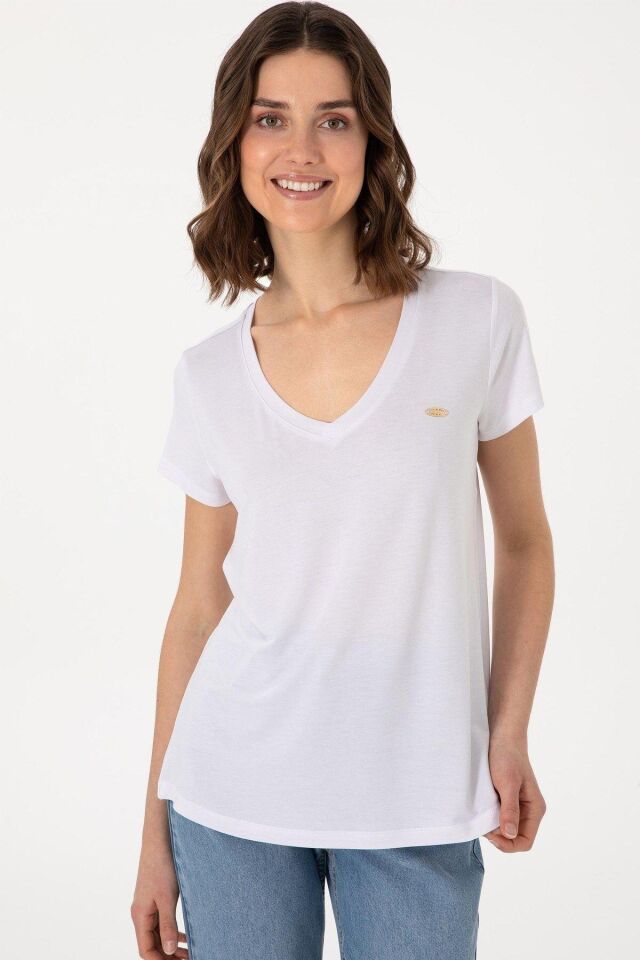 U.S. POLO ASSN. KADIN T-SHİRT G082SZ011-000-2075766 XL - BEYAZ