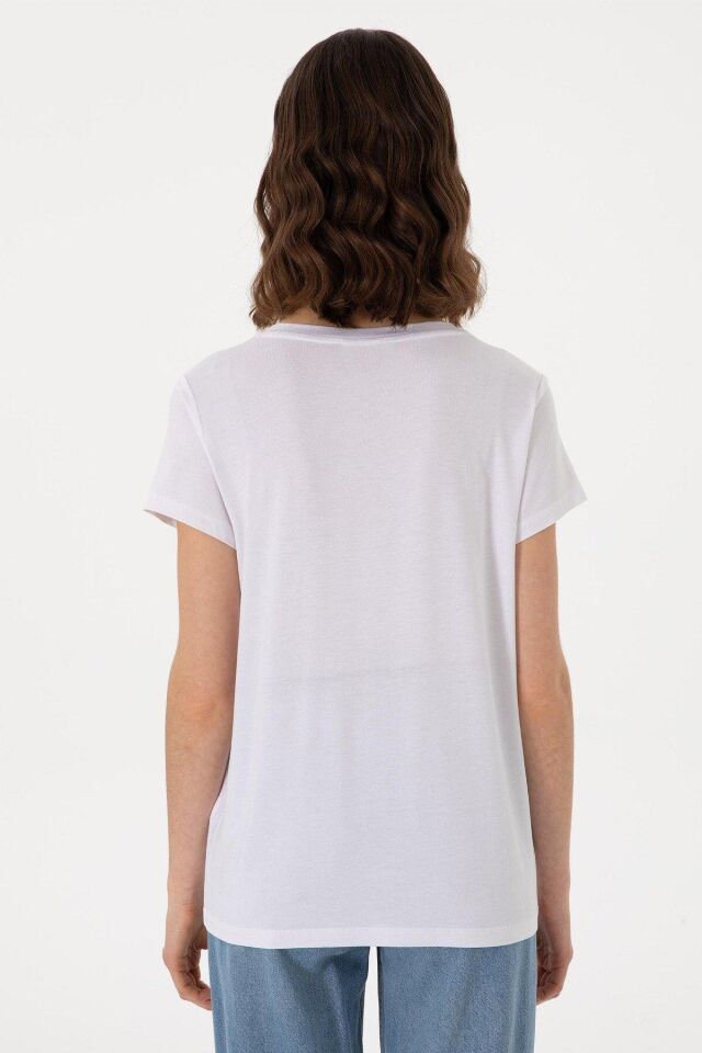 U.S. POLO ASSN. KADIN T-SHİRT G082SZ011-000-2075766 XL - BEYAZ