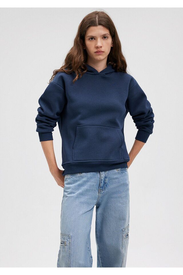 MAVİ KADIN KAPİŞONLU SWEATSHIRT Koyu Lacivert 167299-70488