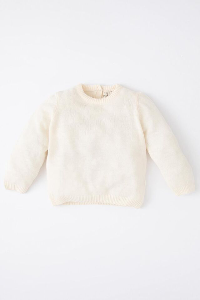 DEFACTO KIZ BEBEK REGULAR FİT BİSİKLET YAKA KAŞMİR DOKULU EKSTRA YUMUŞAK KAZAK X8187A2