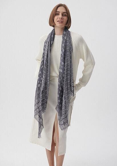 MAVİ KADIN ŞAL Gri Melanj 198884-82816