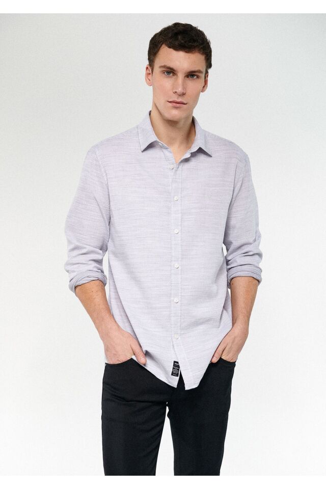 MAVİ ERKEK UZUN KOLLU GÖMLEK Siyah 0210053-82128