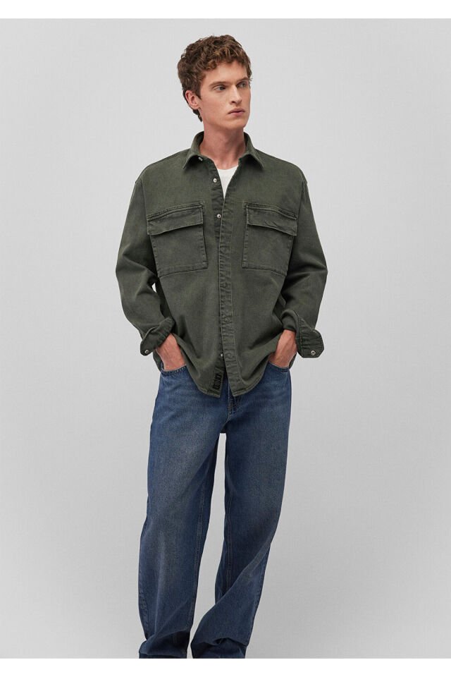 MAVİ ERKEK CEPLİ GÖMLEK Asker Yeşili 0211260-80684