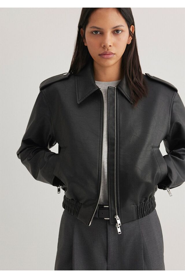 MAVİ KADIN KADIN PU CEKET Siyah 1110613-900