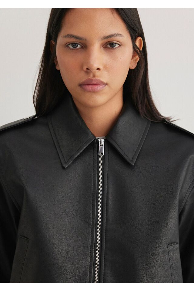 MAVİ KADIN KADIN PU CEKET Siyah 1110613-900