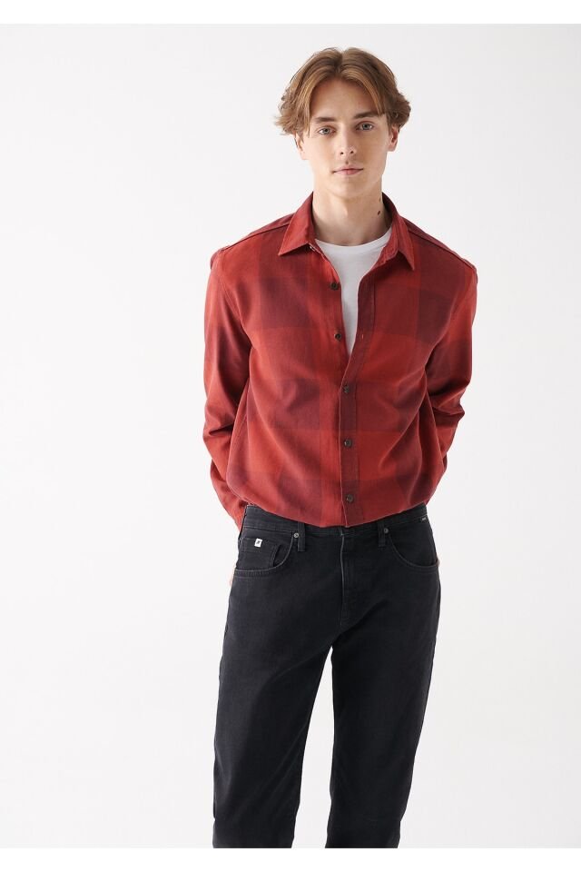 MAVİ ERKEK KARELİ GÖMLEK Kırmızı Kareli 0210406-83064