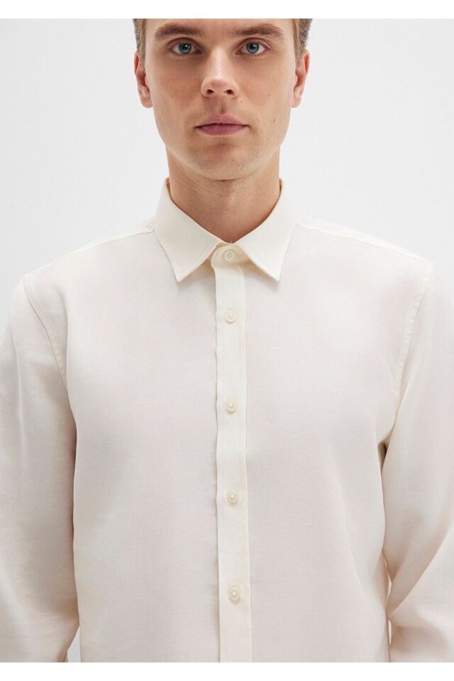 MAVİ ERKEK UZUN KOL GÖMLEK KIRIK BEYAZ 0211659-70057