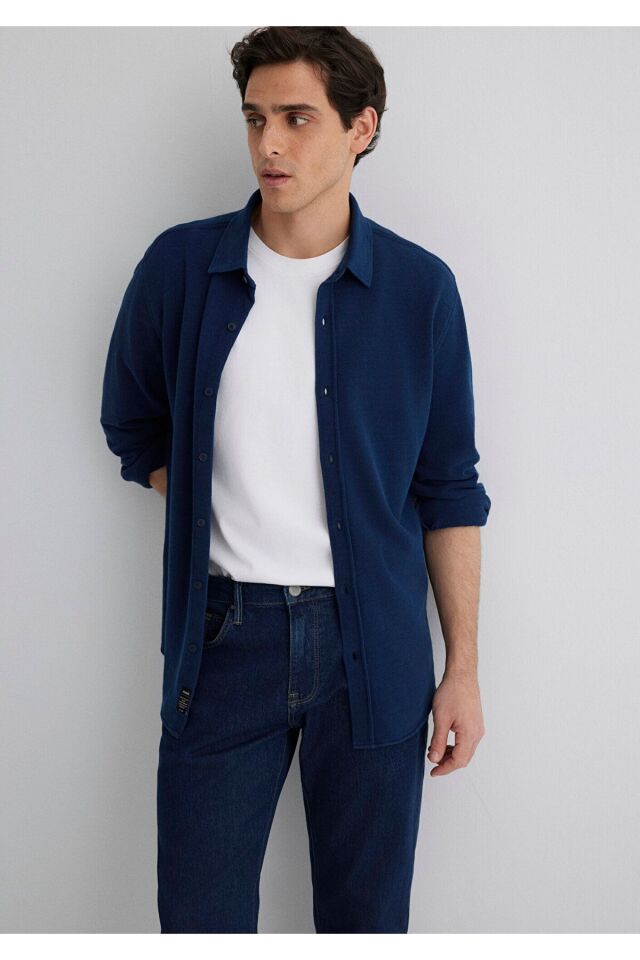 MAVİ ERKEK UZUN KOL GÖMLEK İndigo 0211376-18790