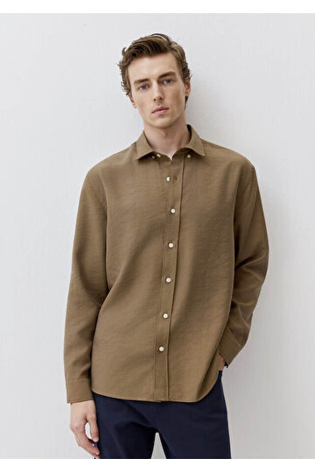 MAVİ ERKEK UZUN KOL GÖMLEK Shitake 0211650-70378