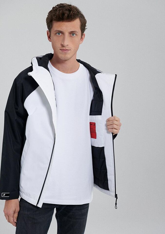 MAVİ ERKEK KAPÜŞONLU CEKET Beyaz 0110319-620 BEYAZ - L