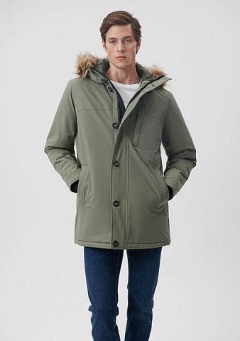 MAVİ ERKEK KAPÜŞONLU PARKA  Soluk Koyu Yeşil 010463-85485