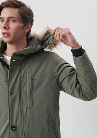 MAVİ ERKEK KAPÜŞONLU PARKA  Soluk Koyu Yeşil 010463-85485