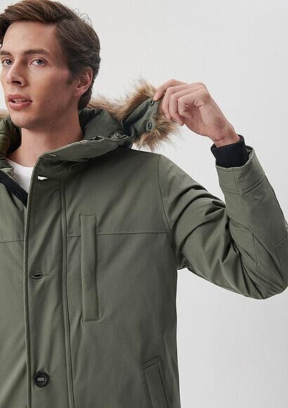 MAVİ ERKEK KAPÜŞONLU PARKA  Soluk Koyu Yeşil 010463-85485