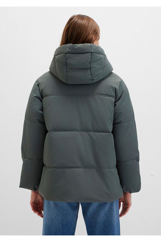 MAVİ KADIN KAPŞONLU CEKET Yosun Yeşili 1110445-71598