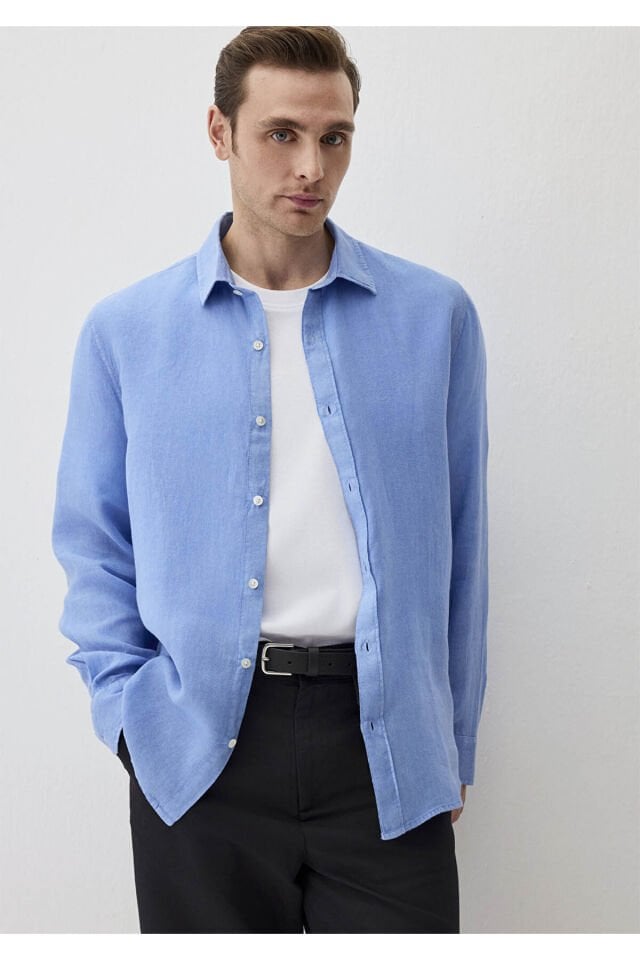 MAVİ ERKEK UZUN KOL GÖMLEK Soft Chambray 0211496-89517