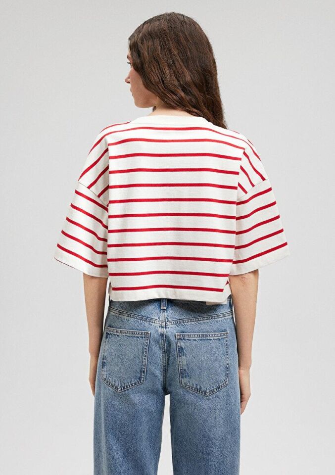 MAVİ KADIN MAVİ BASKILI TİŞÖRT Barbados Cherry Stri 1612227-86680