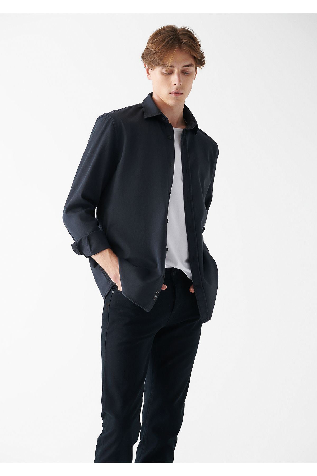 MAVİ ERKEK UZUN KOL GÖMLEK Oniks Siyah 0210412-83079