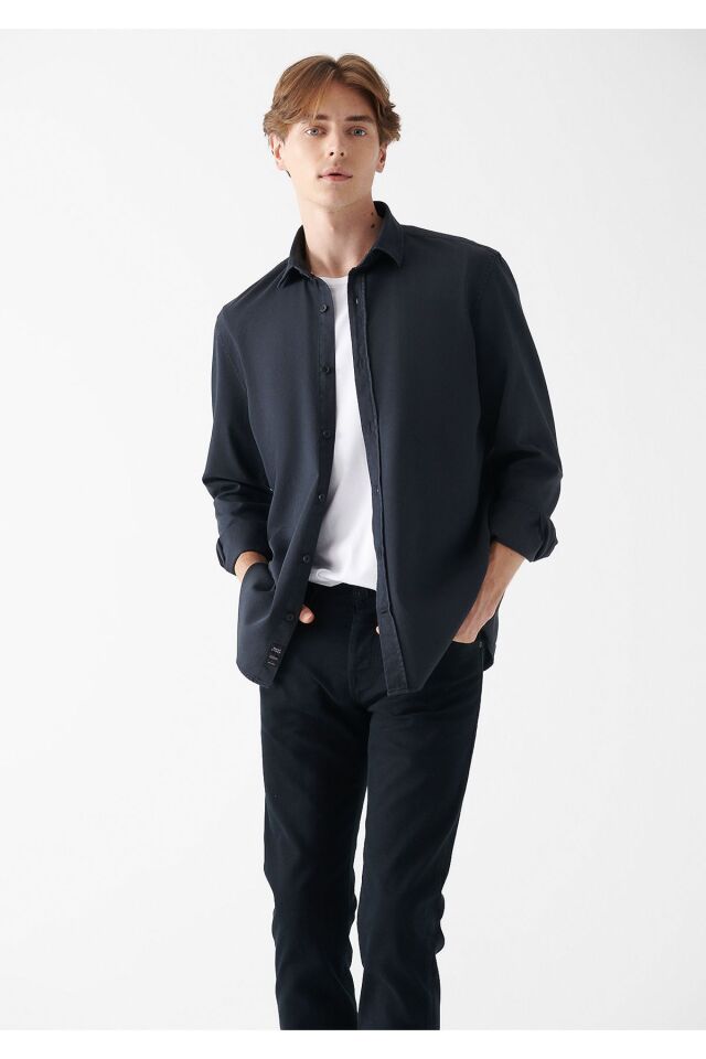 MAVİ ERKEK UZUN KOL GÖMLEK Oniks Siyah 0210412-83079