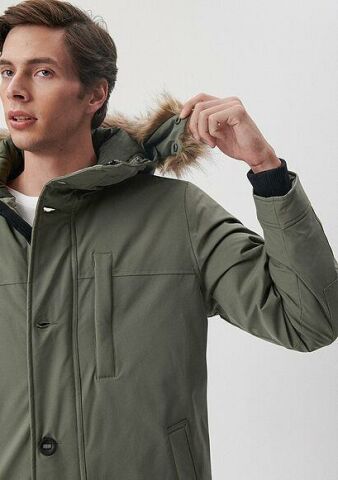 MAVİ ERKEK KAPÜŞONLU PARKA  Soluk Koyu Yeşil 010463-85485 YEŞİL - XL