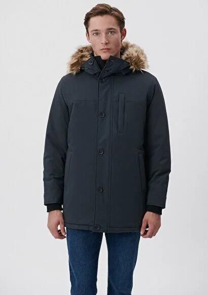 MAVİ ERKEK KAPÜŞONLU PARKA  Kuzgun 010463-34332