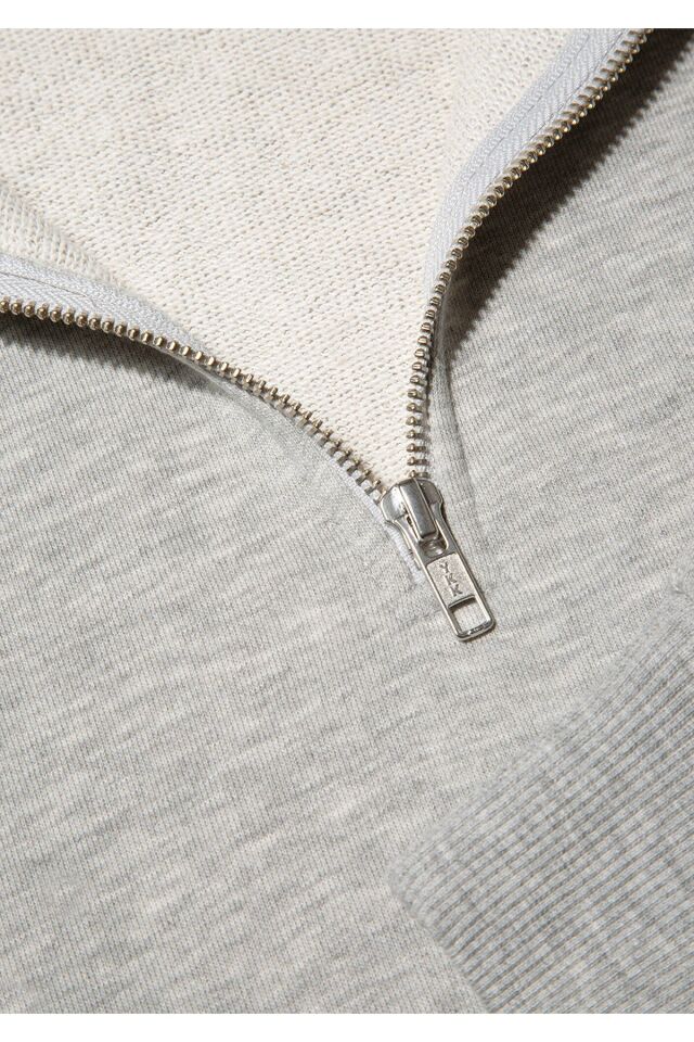 MAVİ ERKEK M BASKILI HALF ZIP SWEATSHIRT Açık Gri M 0S10307-80196