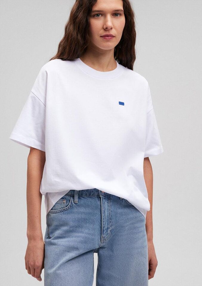 MAVİ KADIN KISA KOLLU PENYE UST  Beyaz 1612188-620