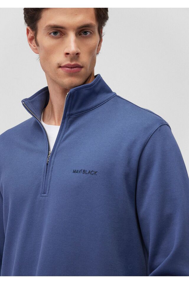 MAVİ ERKEK YARIM FERMUARLI SWEATSHIRT OCEANA 0S10252-87737