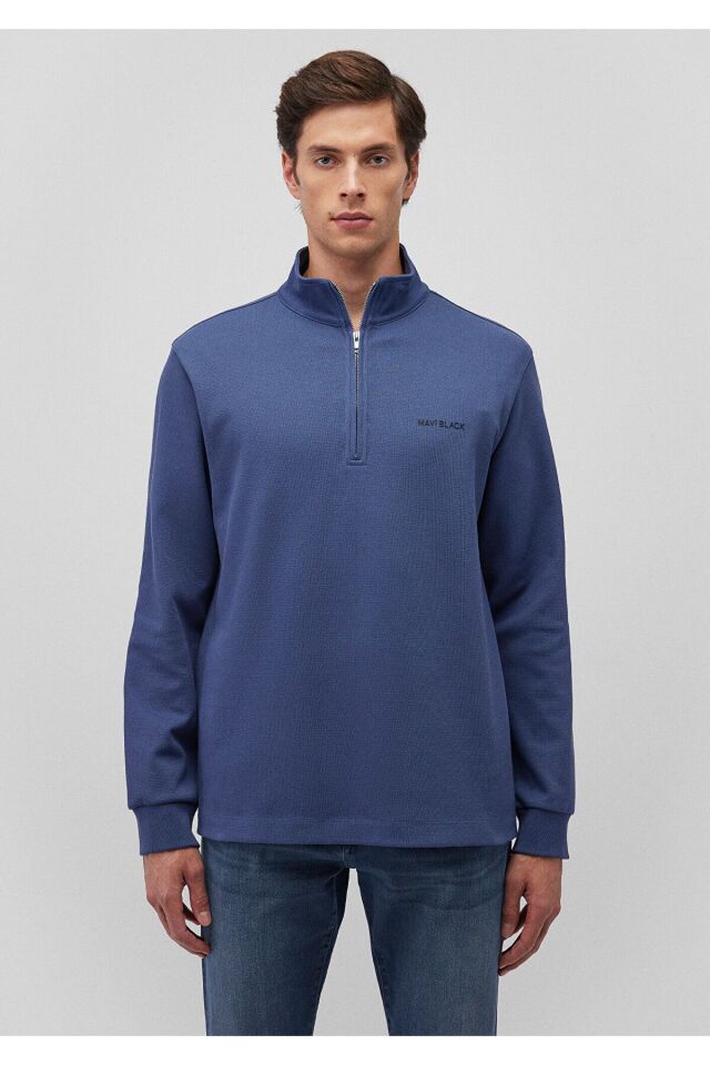 MAVİ ERKEK YARIM FERMUARLI SWEATSHIRT OCEANA 0S10252-87737