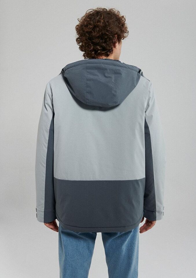 MAVİ ERKEK KAPÜŞONLU CEKET  Koyu Deniz Mavi 0110329-80776 LACİVERT - S