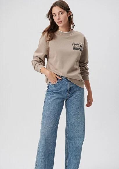 MAVİ KADIN BİSİKLET YAKA SWEATSHIRT Ay Taşı Bej 1S10019-70364