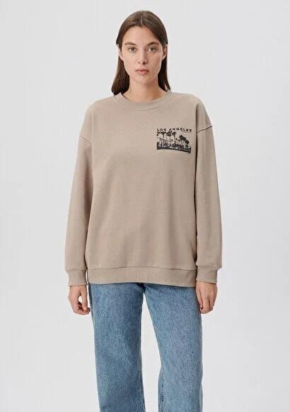 MAVİ KADIN BİSİKLET YAKA SWEATSHIRT Ay Taşı Bej 1S10019-70364