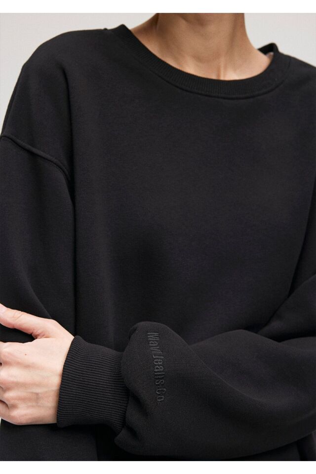 MAVİ KADIN BİSİKLET YAKA SWEATSHIRT Siyah 1610198-900