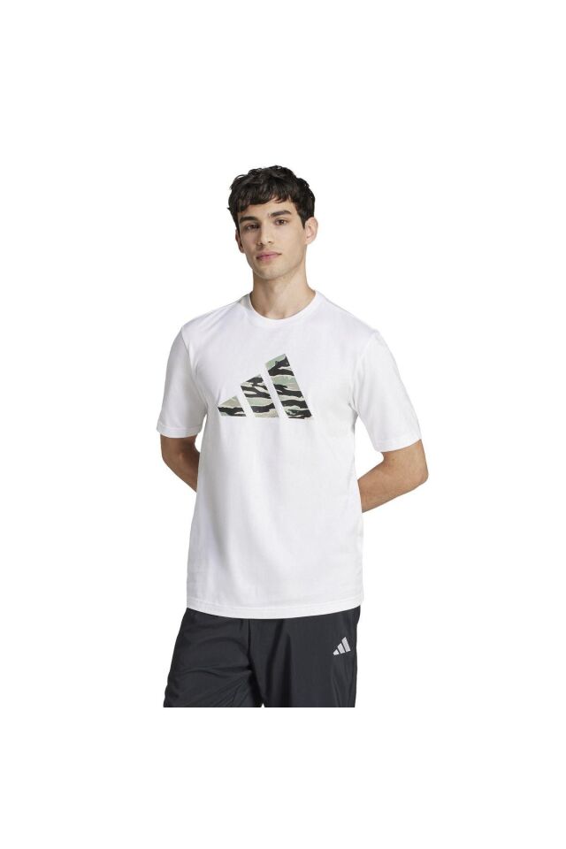 ADİDAS ERKEK GÜNLÜK TSHIRT M C CAMO LOGO T JI6770 S - BEYAZ