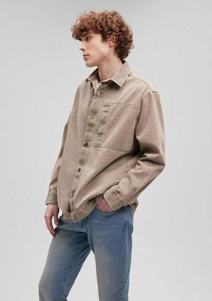 MAVİ ERKEK CEPLİ GÖMLEK Defne Yeşili 0211015-71483