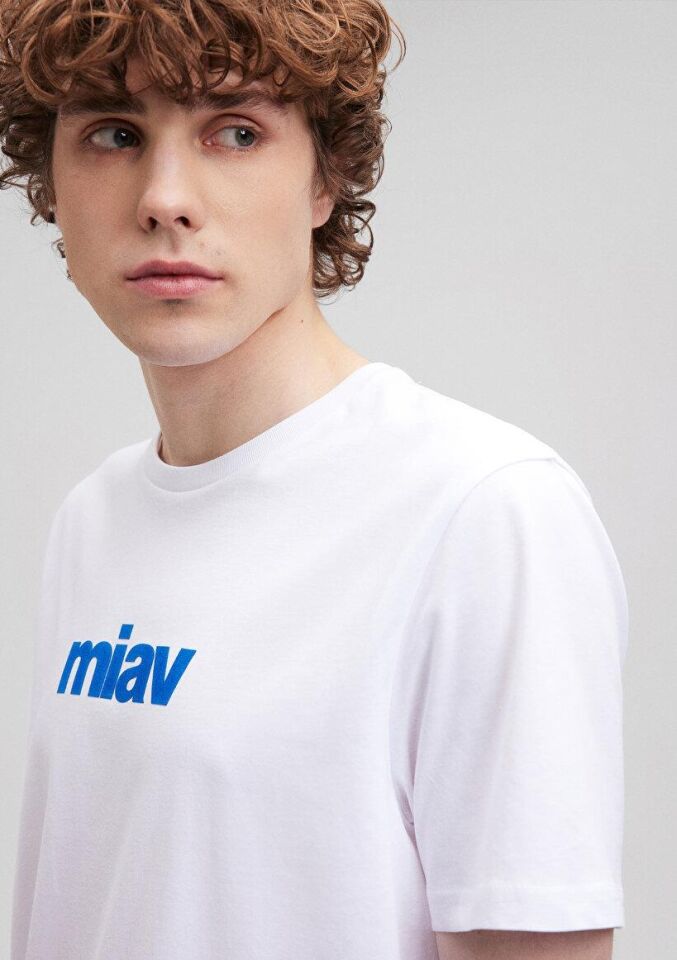 MAVİ ERKEK MİAV BASKILI TİŞÖRT Beyaz 067153-620