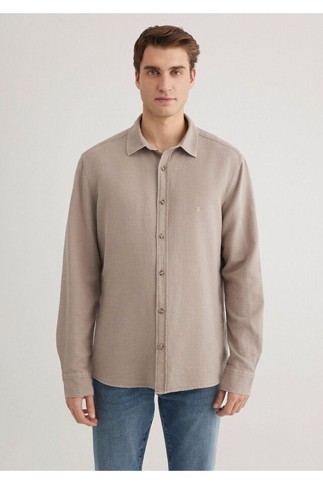 MAVİ ERKEK UZUN KOL GÖMLEK Kum 0211461-80697